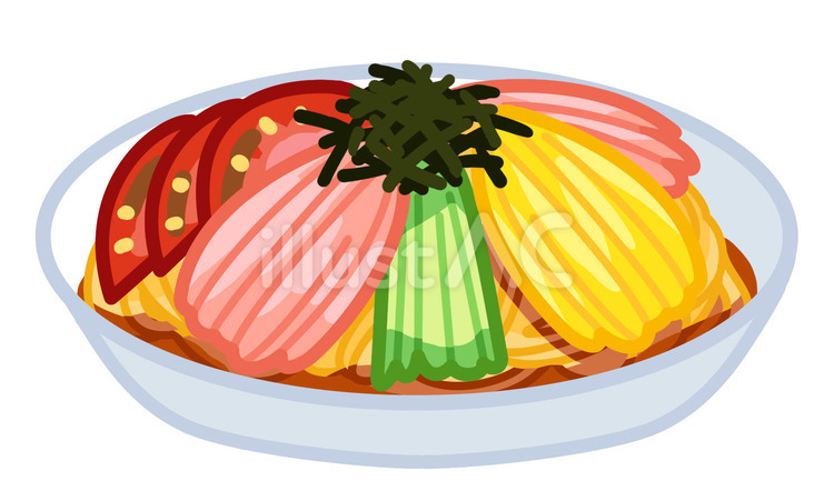 冷やし中華のイラスト 冷やし中華,麺,麺類のイラスト素材