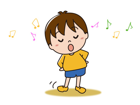 Illustration, boy, sing, child, 