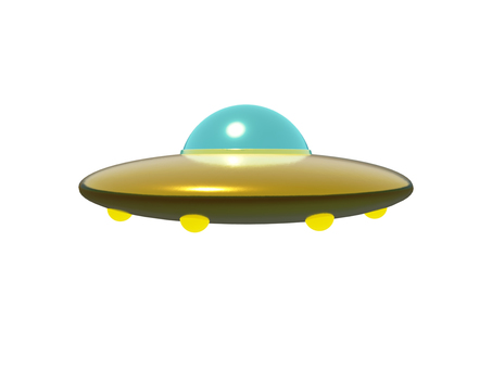金のUFO ufo,円盤,宇宙船,乗り物,未確認飛行物体,飛行,金のイラスト素材