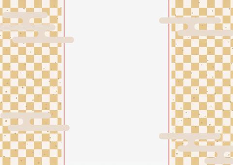 新春チラシ背景-5 背景,和柄,市松,フレーム,雲,霞,金粉,霞文様,新春,初春のイラスト素材