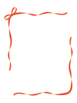 赤いリボンの縦長フレーム リボン,フレーム,枠,縦長,飾り枠,デコレーション,かわいい,ガーリー,手描き,シンプルのイラスト素材