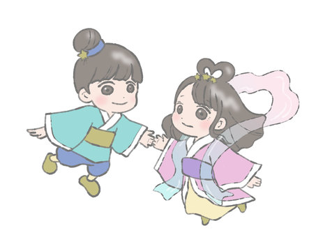 織姫と彦星 織姫と彦星 七夕,織姫,彦星のイラスト素材
