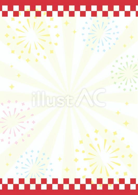 夏祭りの背景、花火と和柄 花火,背景,花火大会のイラスト素材