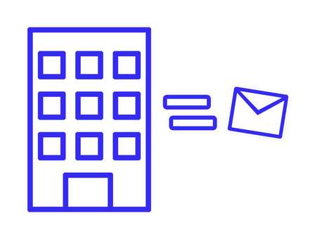 企業からのメール 企業,会社,ビル,メール,線画,マーク,送信,返信,連絡,やりとりのイラスト素材