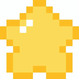 ドット絵の丸い星 星,ドット絵,ピクセルアート,16bit,黄色,かわいい,ポップのイラスト素材