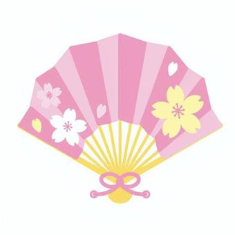 扇子 扇子 扇子,飾り,花,リボン,模様,日本,お祝い,伝統,和柄,縁起物のイラスト素材