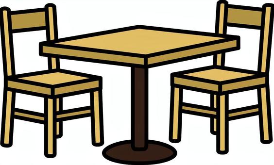 ベージュのダイニングテーブルです。 ダイニングテーブル,シンプル,椅子,机,木製,家具,食卓,家庭用,ベージュのイラスト素材