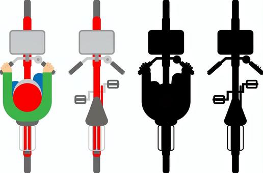 上から見た自転車 自転車,乗り物,二輪,ママチャリ,チャリンコ,二輪車,軽車両,サイクリング,車両,俯瞰のイラスト素材