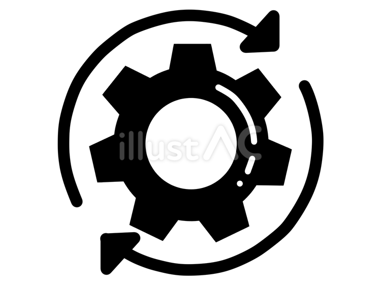 シンプル設定アイコン３（黒） 歯車,設定,uiアイコンのイラスト素材