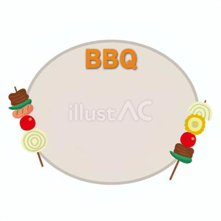 5月のフレーム（BBQ） bbq,フレーム,楕円のイラスト素材