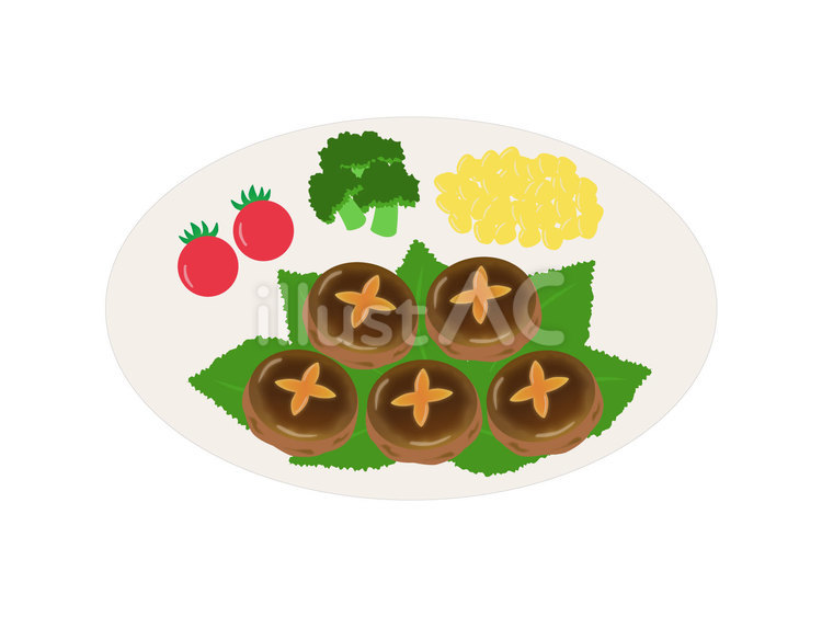 きのこ料理　しいたけの肉詰め きのこ,料理,しいたけのイラスト素材