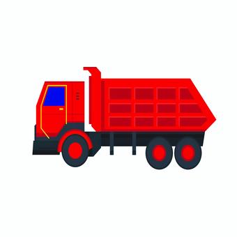 乗り物 072 ダンプカー,トラック,車,工事,建設,乗り物,赤,イラスト,シンプル,重機のイラスト素材