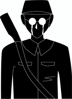 旧日本兵敗戦 旧日本兵,兵隊,戦争,終戦,日本,敗戦,昔,歴史,涙,平和のイラスト素材