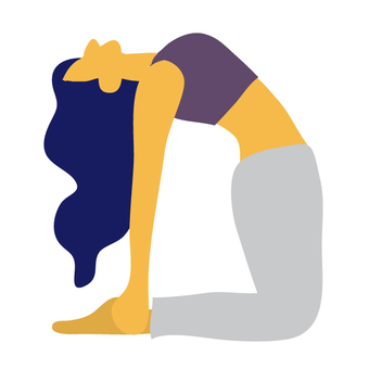 Camel pose, camel pose, ushtra asana, yoga, JPG, PNG and AI