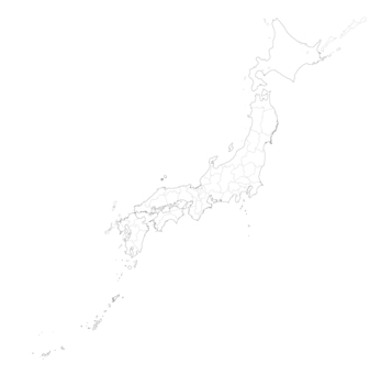Illustration, map of japan, a white map, black and white, 