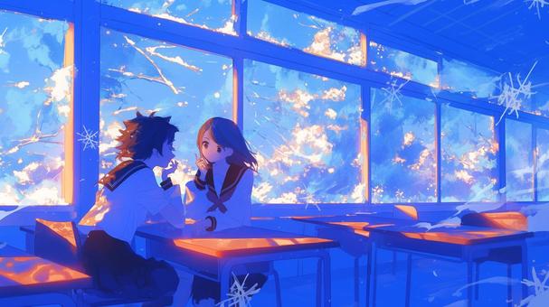 冬景色の教室と友情