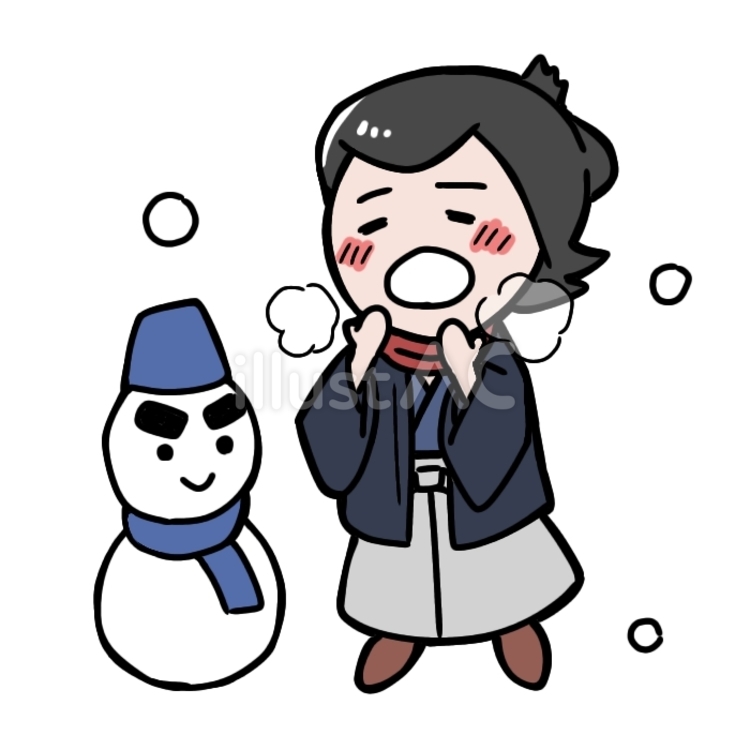 ミニ龍馬　冬 坂本龍馬,冬,幕末のイラスト素材