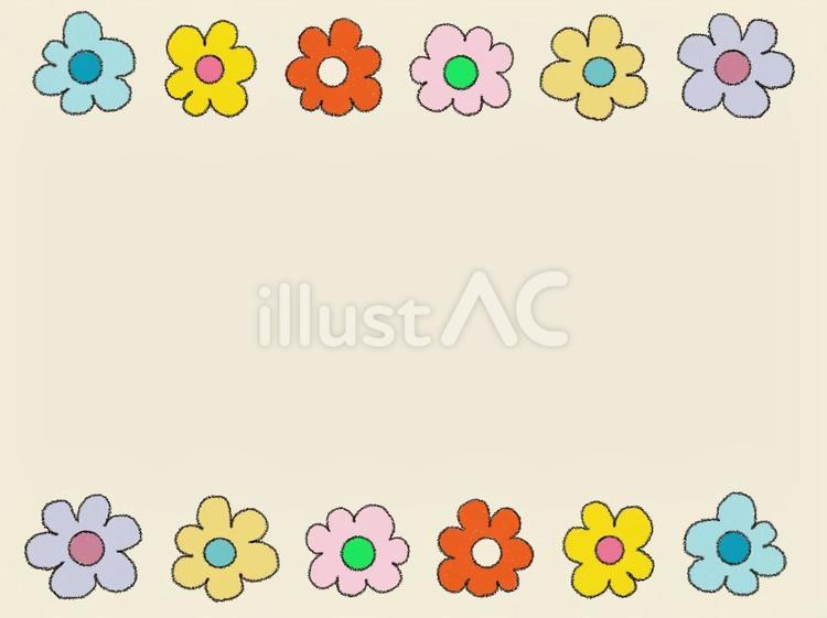お花フレーム お花,カラフル,フレームのイラスト素材