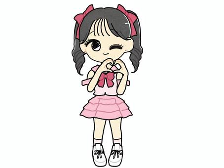 ツインテールの女の子 ツインテールの女の子 アイドル,女の子,二次元,推し活,ポーズ,かわいい,笑顔,ウィンク,ハートポーズ,ニコニコのイラスト素材