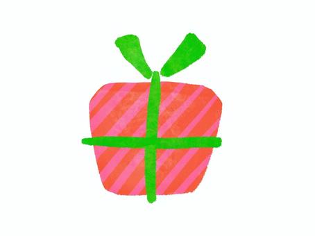 赤色ストライプ模様のクリスマスプレゼント クリスマス,プレゼント,ボックス,箱,冬,リボン,包装,素材,挿絵,シンプルのイラスト素材