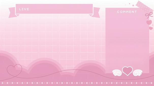 かわいいピンク色の配信背景素材 vtuber,配信画面,配信者,雑談,雑談配信,ゲーム配信,配信,ライブ,ライブ配信,liveのイラスト素材