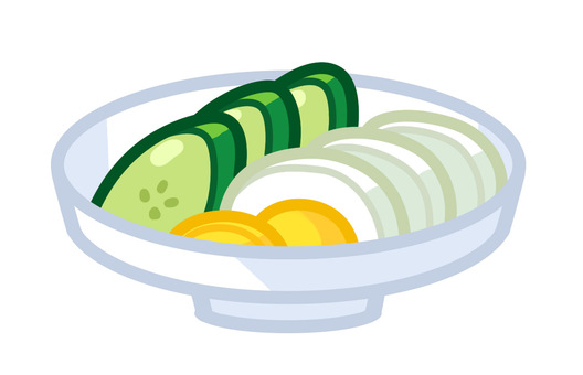 漬物のイラスト 漬物,きゅうり,大根,たくあん,食事,食品,朝食,昼食,夕食,副菜のイラスト素材