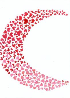 月 月,ハート,赤色,三日月,宇宙のイラスト素材