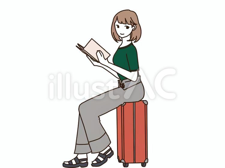 旅行する女性 旅行,旅,お出かけのイラスト素材