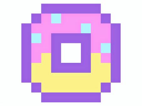 ドット絵のいちごドーナツ ドーナツ,いちご,ストロベリーチョコ,お菓子,スイーツ,おやつ,デザート,甘い,食べ物,ゆめかわいいのイラスト素材