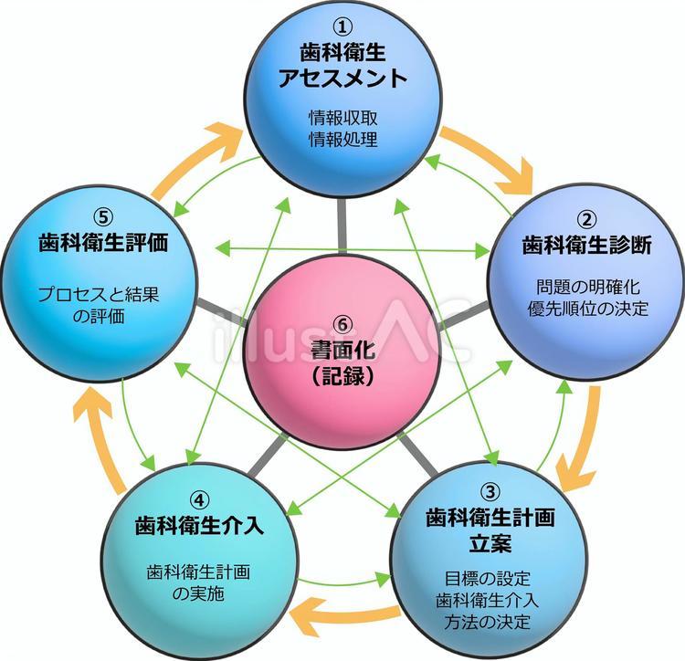 歯科衛生過程 歯科衛生過程,歯科,歯科衛生士のイラスト素材