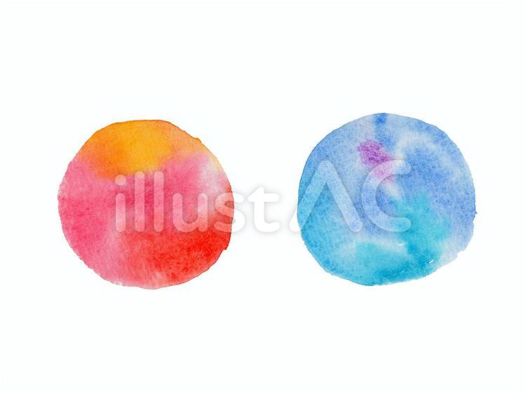 水彩　丸１ 丸,円,フレームのイラスト素材