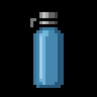 水筒　ドット絵 ドット,水筒アイコン,ピクセルアート,ドット絵,8bit風,アウトドアグッズ,レトロアイテムのイラスト素材