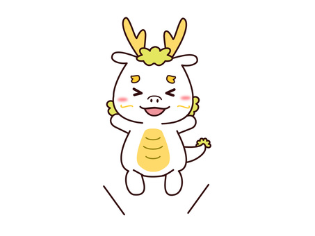 ジャンプする白竜さん ジャンプする白竜さん 白竜,龍,ジャンプ,笑顔,跳ねる,かわいい,挿絵,カットイラスト,ワンポイント,シンプルのイラスト素材