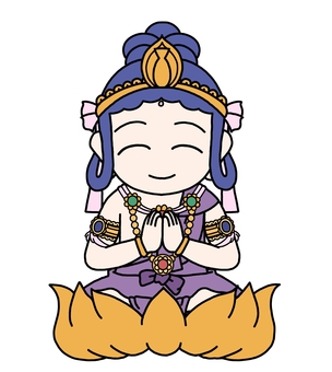 伊勢菩薩 伊勢菩薩 伊勢菩薩,仏教,仏,仏様,神様,宗教,阿弥陀三尊,阿弥陀如来,観音菩薩のイラスト素材