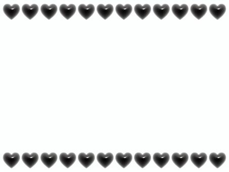 黒いハートの長方形3Dフレーム2 ハート,フレーム,3d,立体,パターン,長方形,マーク,可愛い,バレンタイン,フェミニンのイラスト素材