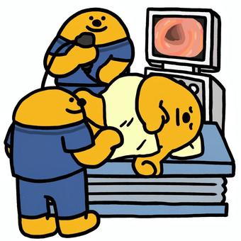 大腸カメラくん 医療,病院,患者,治療,検査,大腸カメラ,内視鏡,大腸ガン,潰瘍性大腸炎のイラスト素材