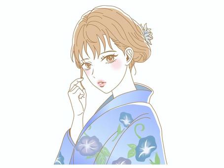 Illustration, yukata, tiny, summer, 