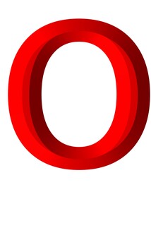 ３Dアルファベット大文字赤O o,アルファベット,大文字,立体,3d,赤,装飾文字,フォント,デザイン,アイコンのイラスト素材