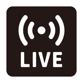 ライブ配信のシンプルアイコン２ ライブ配信,配信,マーク,アイコン,シンプル,文字,ライブ,live,ラベル,ステッカーのイラスト素材