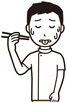  理学療法士男(黄)-192-バスト 食べる,理学療法士,整体師,白衣,医療,病院,柔道整復師,カイロプラクティック,鍼灸師,マッサージ師のイラスト素材