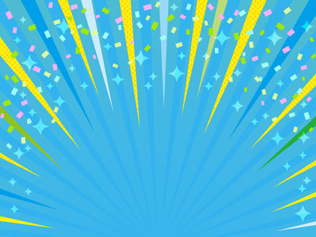 集中線と紙吹雪の背景、ブルー 正月,お正月,初売り,集中線,背景,フレーム,キラキラ,紙吹雪,チラシ,バナーのイラスト素材