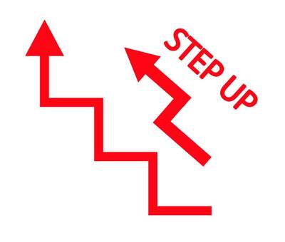 ステップアップイラスト（ver2) ステップアップ,矢印,ステップ,フェーズ,階段,向上,レベルアップ,スキルアップ,出世,昇給のイラスト素材