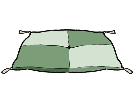 座布団 座布団,手描き,日用品,雑貨,生活用品,シンプル,和室,緑,背景透過,カラーのイラスト素材