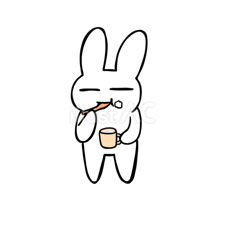 うさぎと歯磨き 動物,歯医者,歯ブラシのイラスト素材