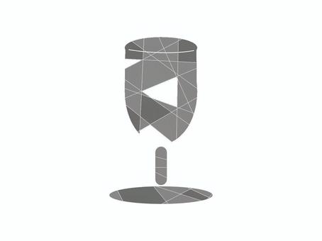 割れたグラスのイメージ　グレイ 破損,グラス,食器,ヒビ,線,シンプル,グレイのイラスト素材