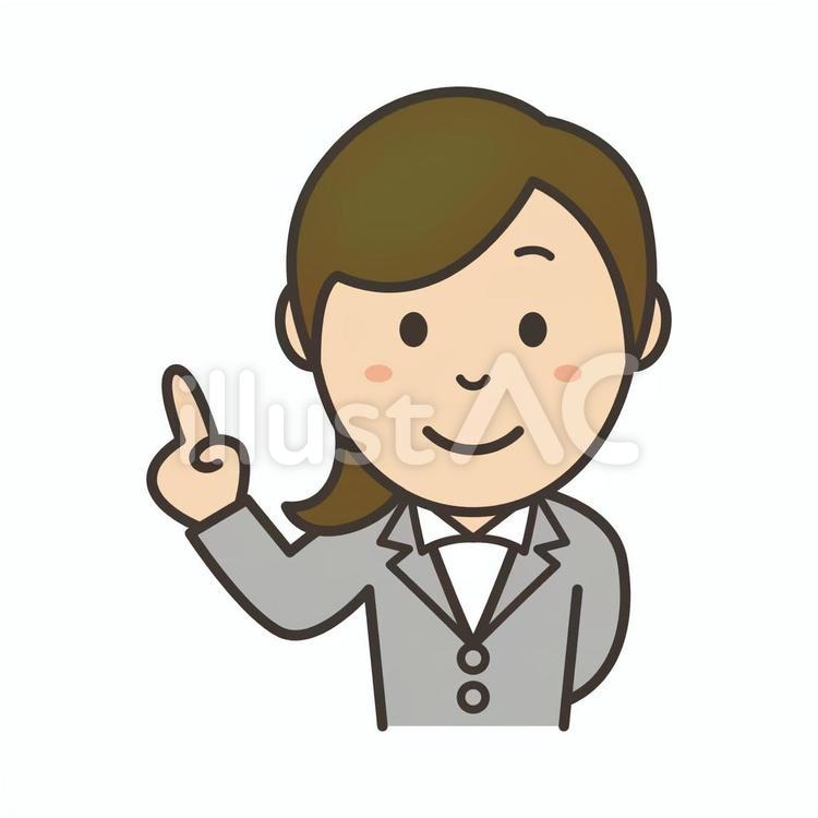指差しをする女性 指差し,女性,案内のイラスト素材