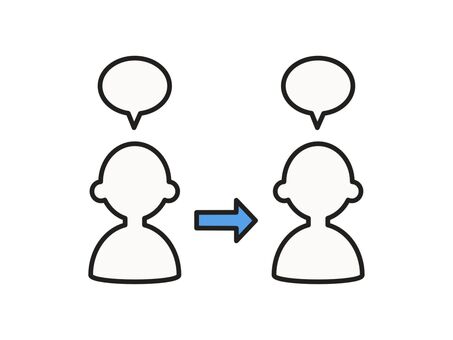 人物　変更　素材２ 年齢,名義,担当者,変更,移動,交代,吹き出し,発言,矢印,資料のイラスト素材