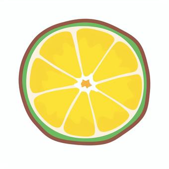すだちの輪切りの断面 すだちの輪切りの断面 すだち,輪切り,断面,黄色,果物,柑橘,カットのイラスト素材