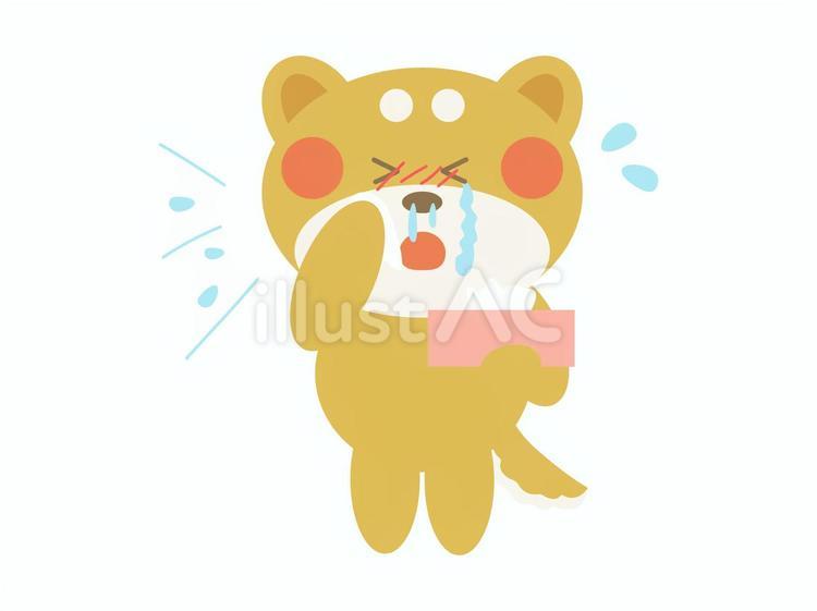 花粉症の酷い柴犬 柴犬,犬,花粉症のイラスト素材