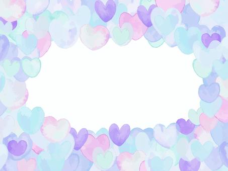 cute fluffy purple heart frame, , JPG, PNG and AI